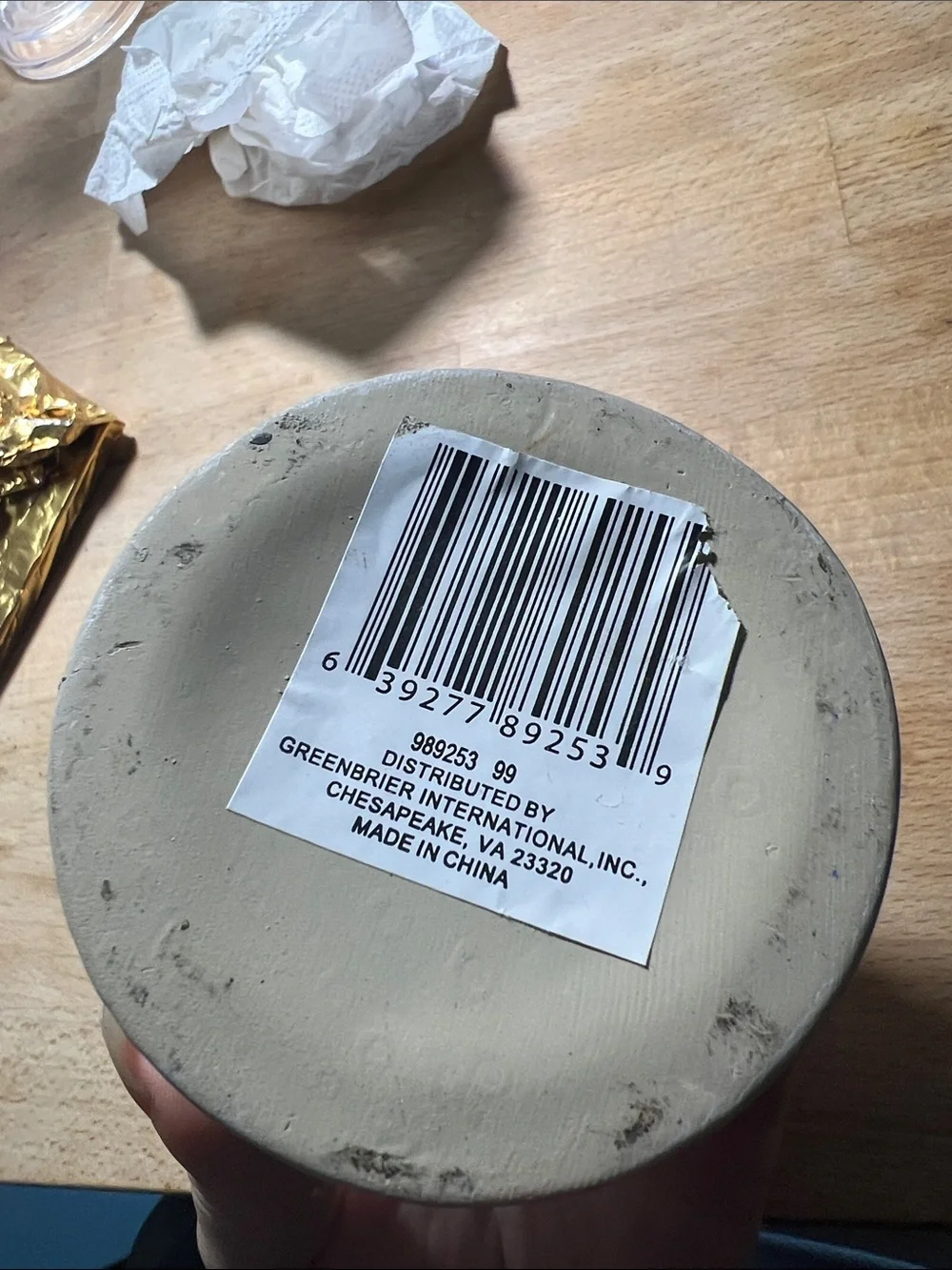 Round Ceramic Trinket Box with Script Lid